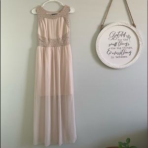 Lace Boho Cottage EnFocus Dress Sheer Overlay Size 6